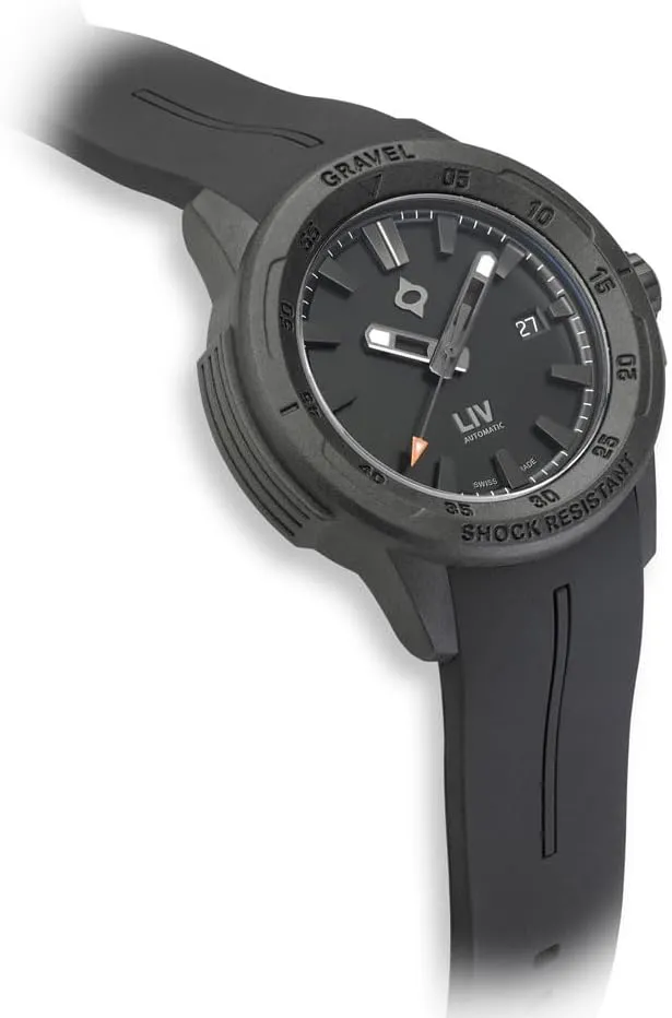 Adventure Watch LIV Gravel 001 Collection - Rugged flaw moisten nursery 26-Jewel Swiss Automatic - Dense Carbon Case with Shock Resistant Tech - Multi-Layer 3D Dial - 100M Water Resistant - Lightweight Men's 