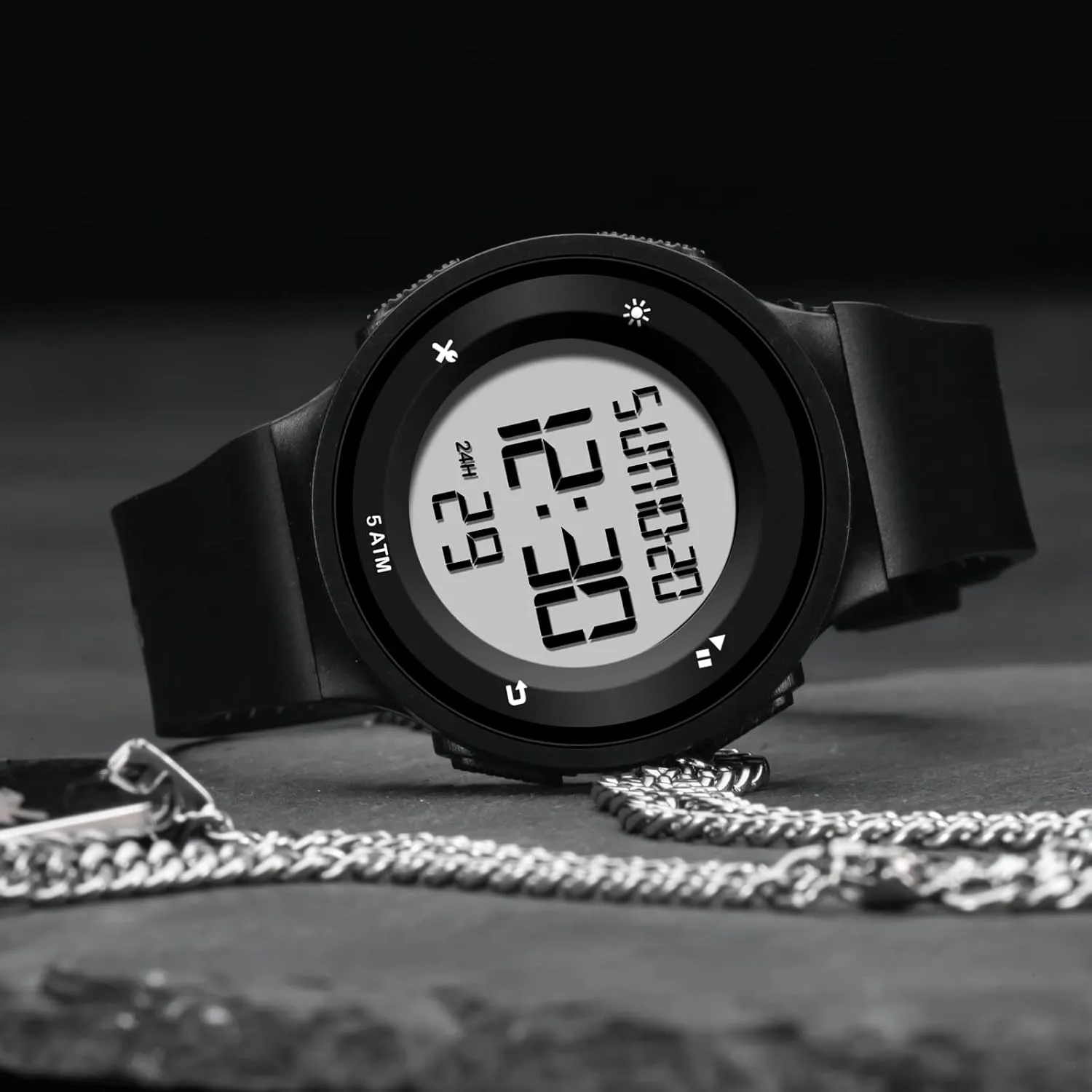 Alarm abnormality Countdown 12/24H Designer Fashion Running findtime Womens Watches Coloful Waterproof 5ATM Digital Sports Stopwatch with 