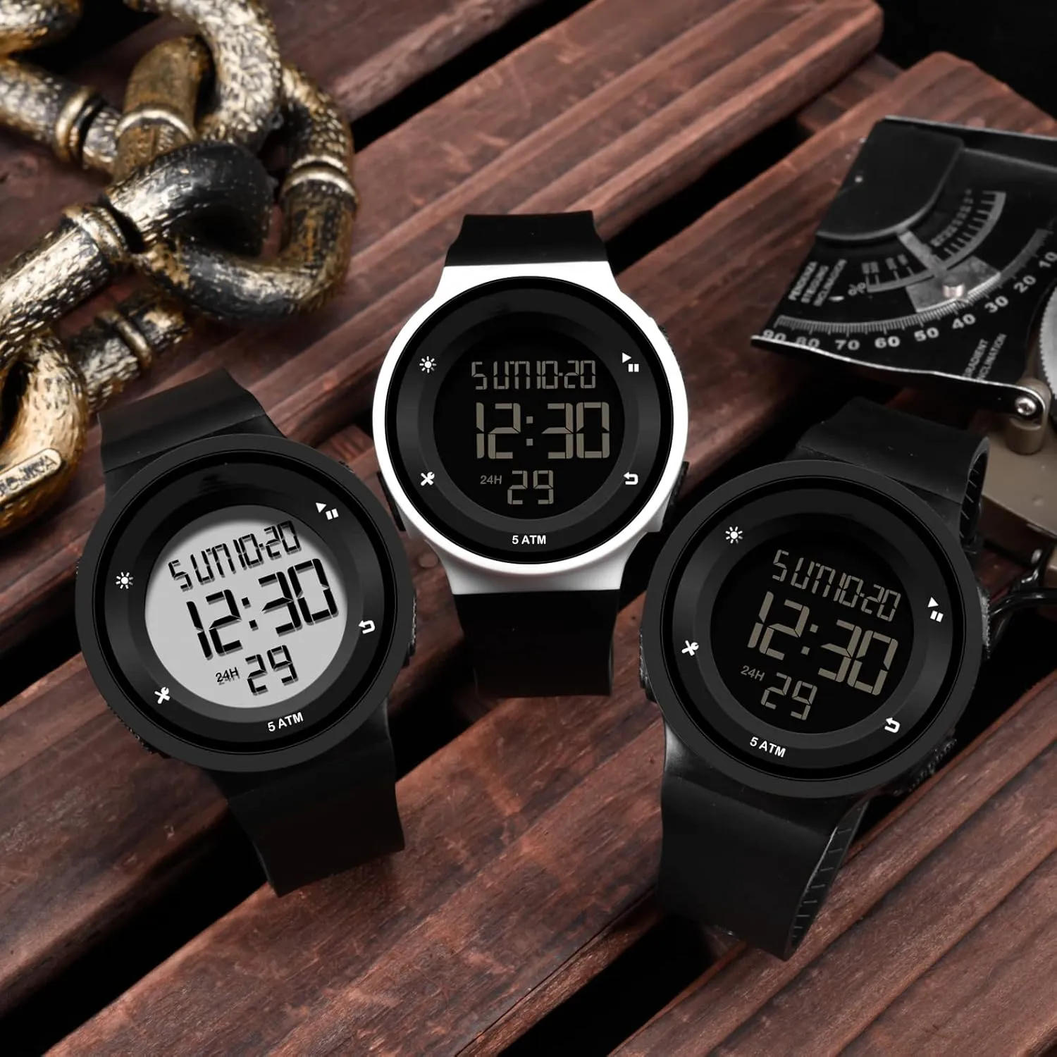 Alarm abnormality Countdown 12/24H Designer Fashion Running findtime Womens Watches Coloful Waterproof 5ATM Digital Sports Stopwatch with 