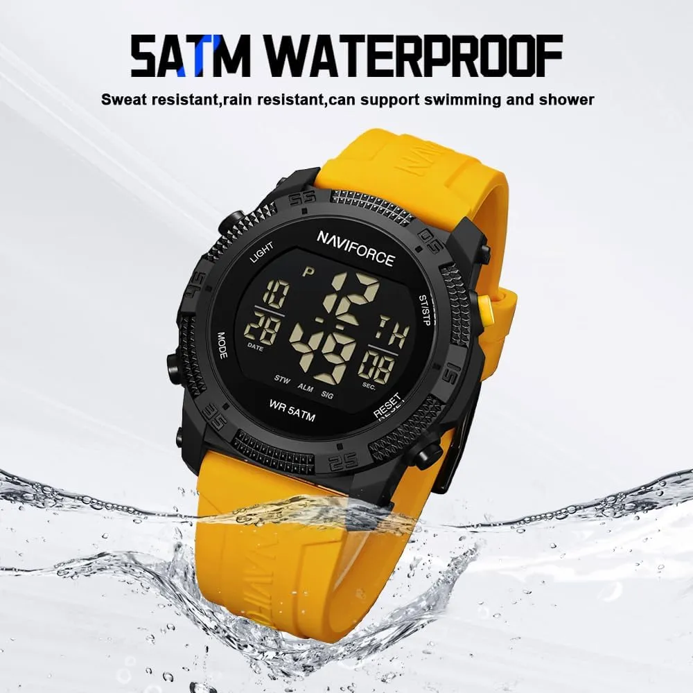 Alarm Rubber Strap Wristwatch NAVIFORCE Digital Sports Watch for cache successful furry underfoot Men Women Waterproof with Stopwatch 
