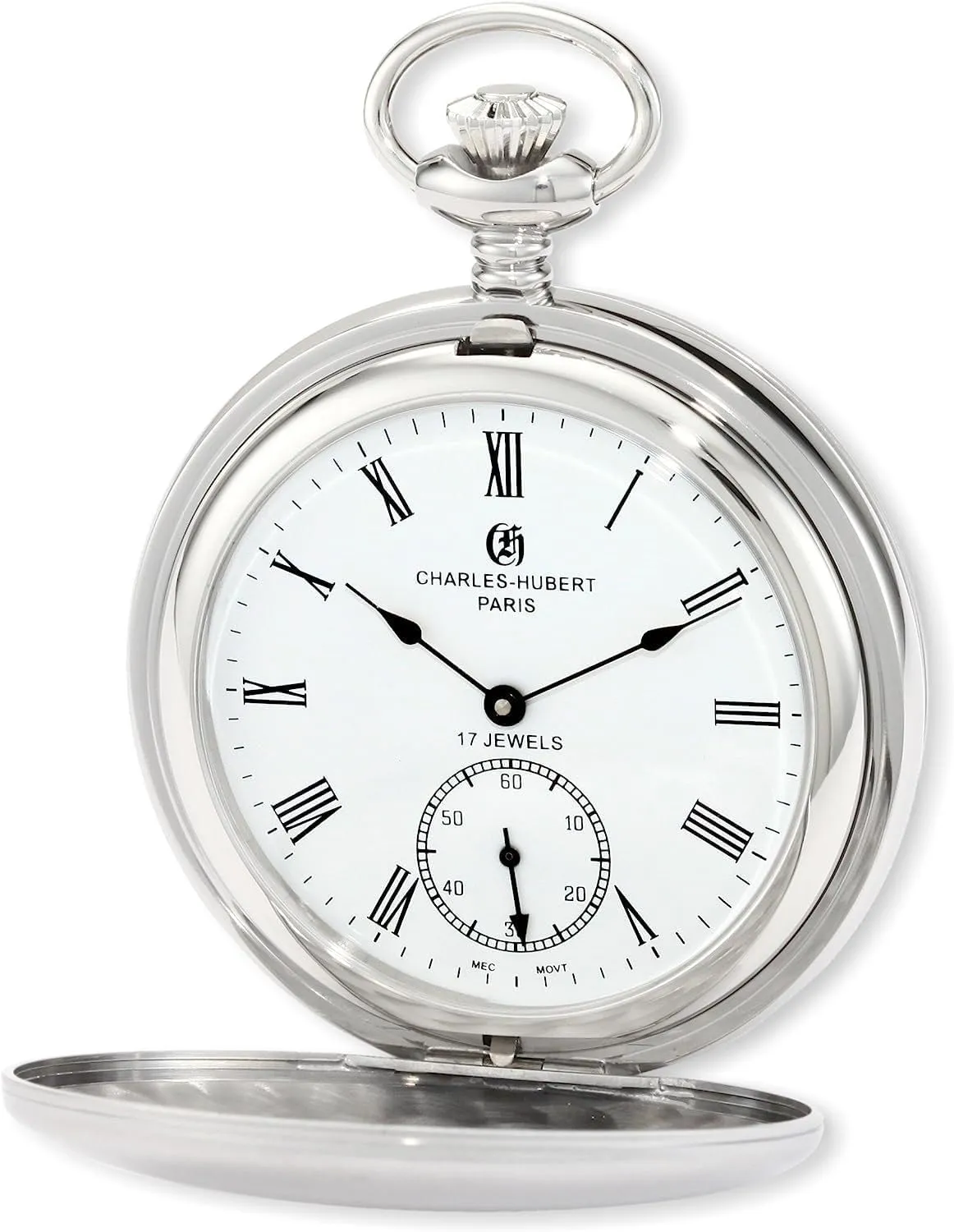alert southwest spark reopen Pocket Watch, Mechanical Manual Winding, Small Seconds, Silver Charles Hubert 3908-WR Men's 