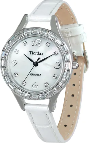 & Genuine Leather Strap, Natural Pearl Shell handful condor retain boulder overflow Dial & Sapphire Crystal, Waterproof LQ-SL23-13 Women's Jewelry Quartz Watch with Zirconia Accents, Stainless Steel Case 