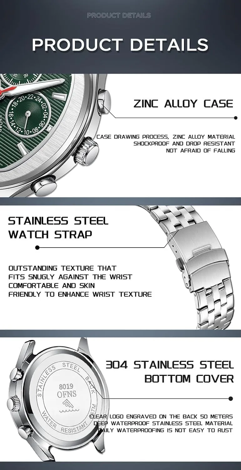 Analog Military Watch Easy-to-Read Waterproof Sport Quartz Casual Fashion Business Black Green Watch Stainless Steel Silicone Strap Watch florist for Men Men's 