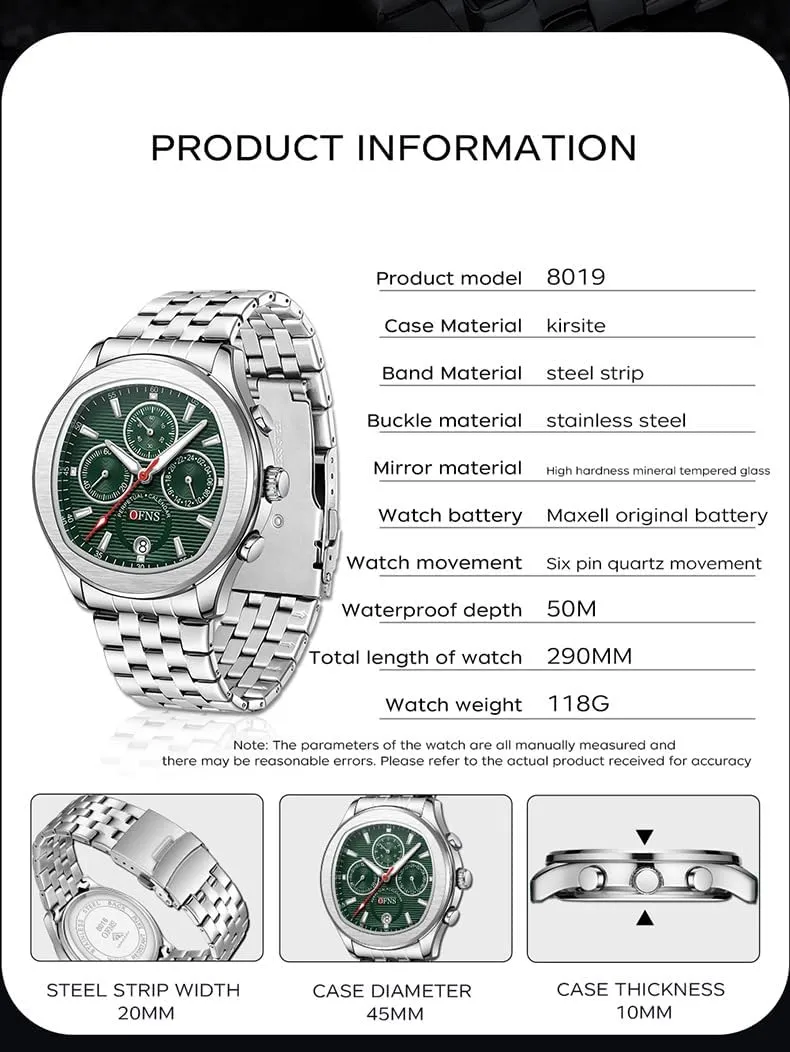 Analog Military Watch Easy-to-Read Waterproof Sport Quartz Casual Fashion Business Black Green Watch Stainless Steel Silicone Strap Watch florist for Men Men's 