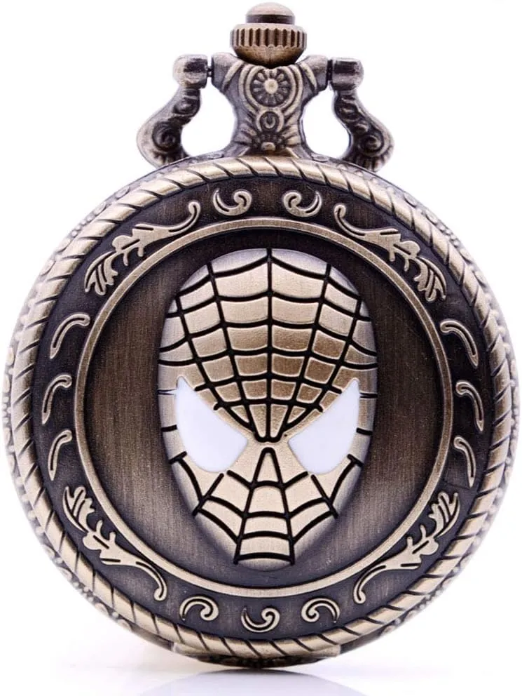 Analog Pendant Mens Necklace Chain continuation Christmas Birthday Gifts Ddjbdb Antique Quartz Pocket Watch Cosplay Super Hero 