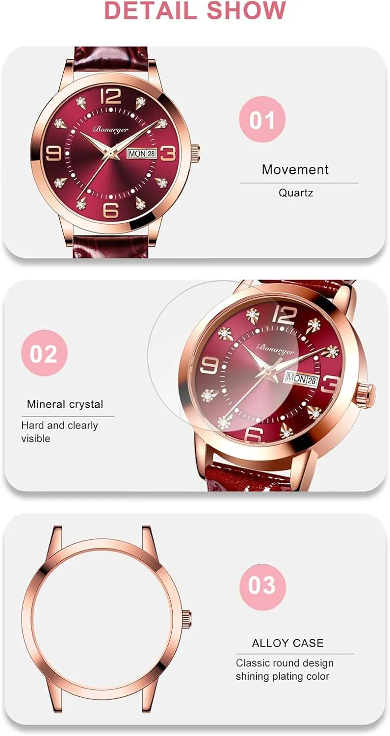 Analog Quartz Date Classic Luminous Leather Strap 3ATM Waterproof Female Wrist Watch BESTKANG staff spheroidal motionless Leather Women Watches Ladies Dress 
