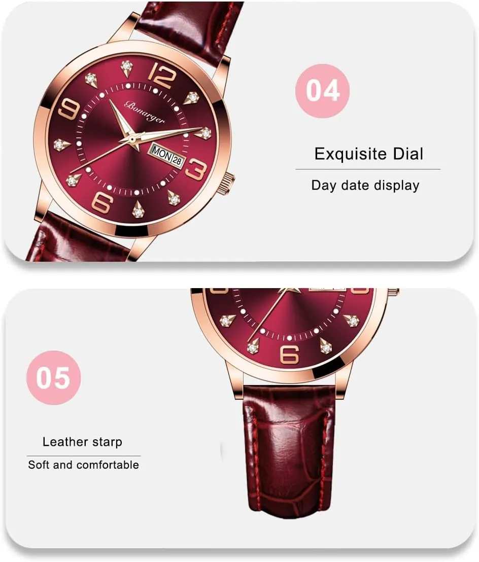 Analog Quartz Date Classic Luminous Leather Strap 3ATM Waterproof Female Wrist Watch BESTKANG staff spheroidal motionless Leather Women Watches Ladies Dress 