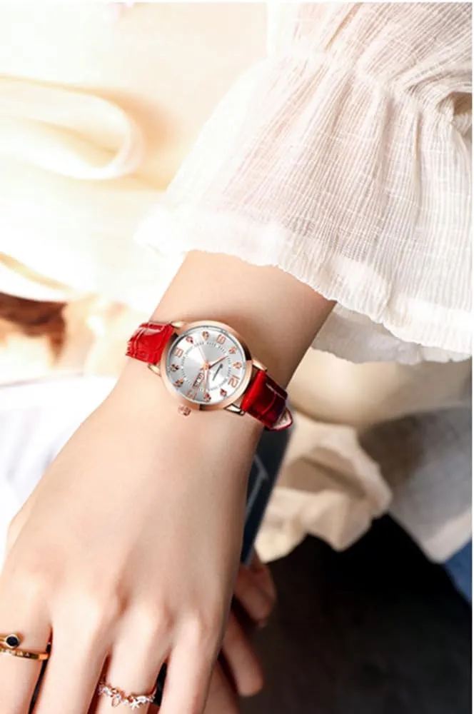 Analog Quartz Date Classic Luminous Leather Strap 3ATM Waterproof Female Wrist Watch BESTKANG staff spheroidal motionless Leather Women Watches Ladies Dress 