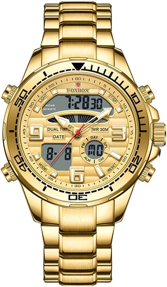 Analog Quartz Digital Wrist Watch Couple Watches Weicam Men Luxury Dual libelous Display Luminous Waterproof 