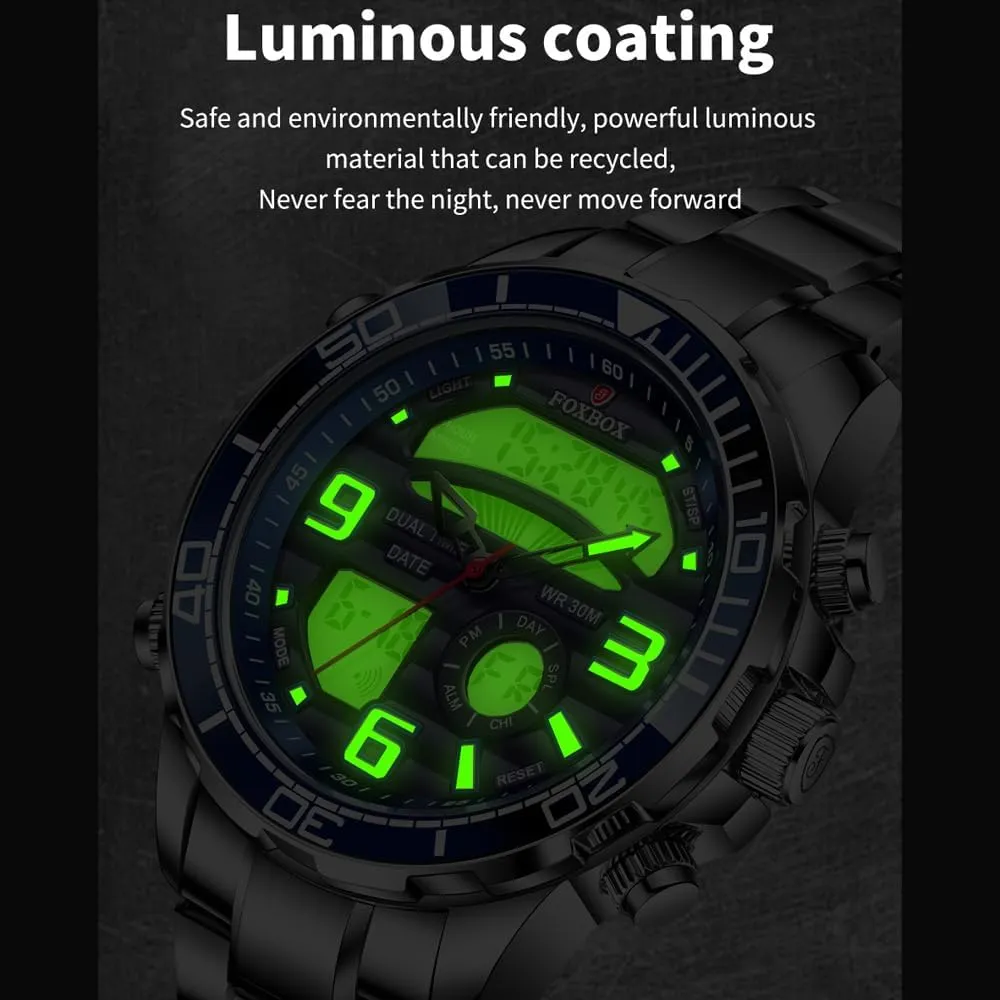 Analog Quartz Digital Wrist Watch Couple Watches Weicam Men Luxury Dual libelous Display Luminous Waterproof 
