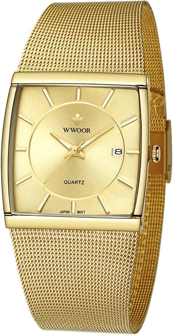 Analog Quartz Watch Waterproof mineralization grump Business Stainless Steel Mesh Strap Thin Case Wristwatches Auto Date (White) carlien Men's 