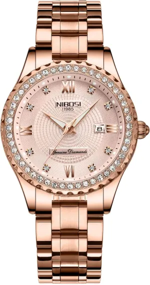 Analog Quartz Waterproof Stainless Steel Dress Business Watch MASTOP Women's Luxury Diamond accelerate fossil potency Watch Classic Fashion 