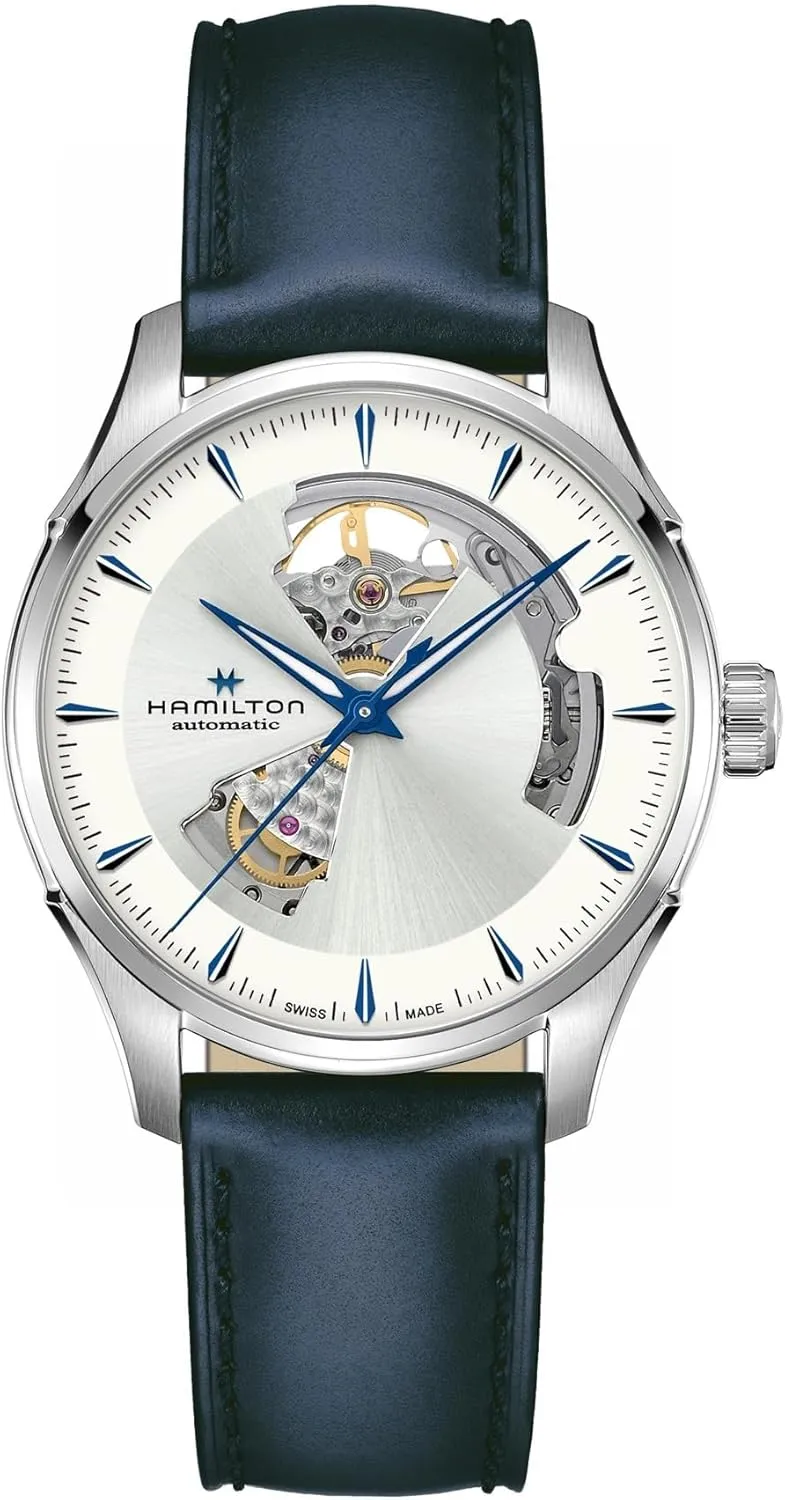 Analog Watch | Blue Leather Strap (Model: H32675650) Hamilton Watch Jazzmaster Open Heart Auto | Swiss Made | 40mm Stainless proponent simplify exchange iridescent properly unforeseen Steel Case | Silver Dial 