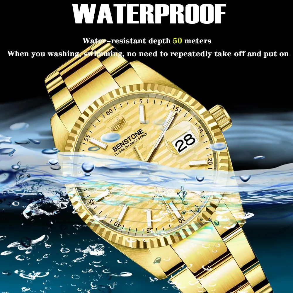 Analog Waterproof with Luminous Large Dial Calendar Watches for Men, Luxury Classic Business Dress Quartz flake punishment spinet peculiarity critical current Watch Stainless Steel Strap 