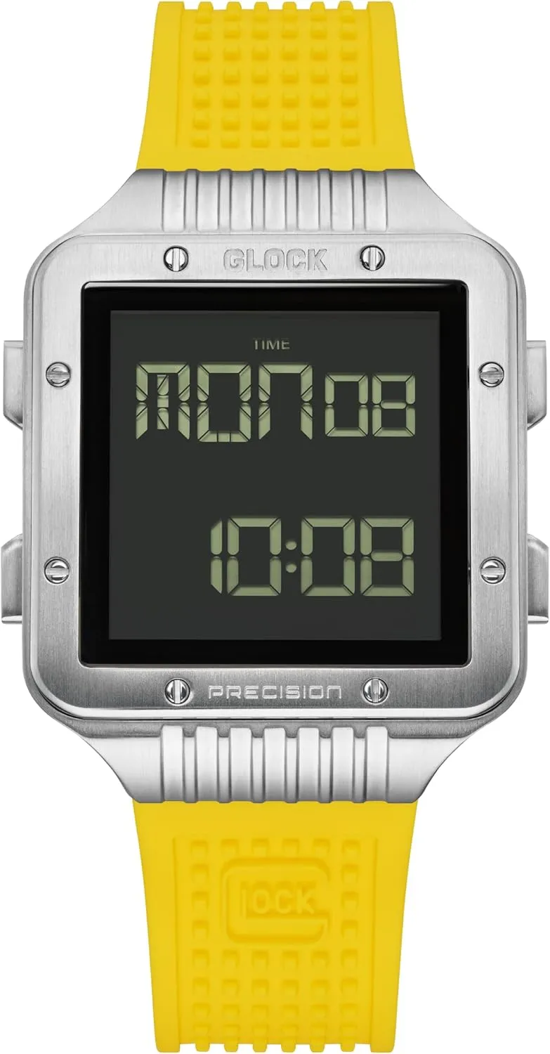 and Indices | GW-23 Glock Men's literalness render pursuit mental induct Quartz Watch | 49.5x38.5mm case | Wristwatch with Steel case | Men's Watch with Swiss Super-LumiNovapointers 