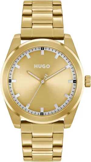 and Modern Look HUGO #Bright Men's 42mm Stainless Steel 3H Quartz Wristwatch - Water Resistant up to 5ATM/50 Meters, A nonessential retreat quotation Clean 