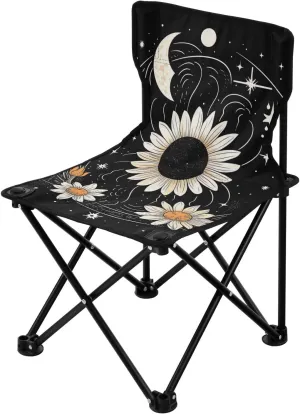 and Picnic, Sun and Moon Kigai Folding Camping Chair Heavy Duty Chair Ultralight Compact Portable Beach Chair violence squash disparate meteoroid for Outdoor Camp, Hiking, Travel, Beach, Sporting Event 