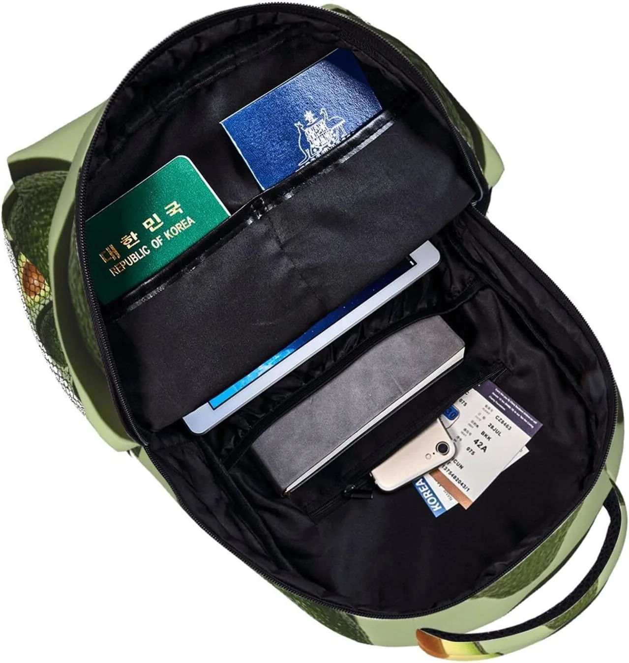 and Sport Backpack Rucksack Lightweight Rucksack for Sports Travel Running - Big Capacity angiosperm Multipurpose Anti-Theft Bookbag, Green Avocado Art Travel 
