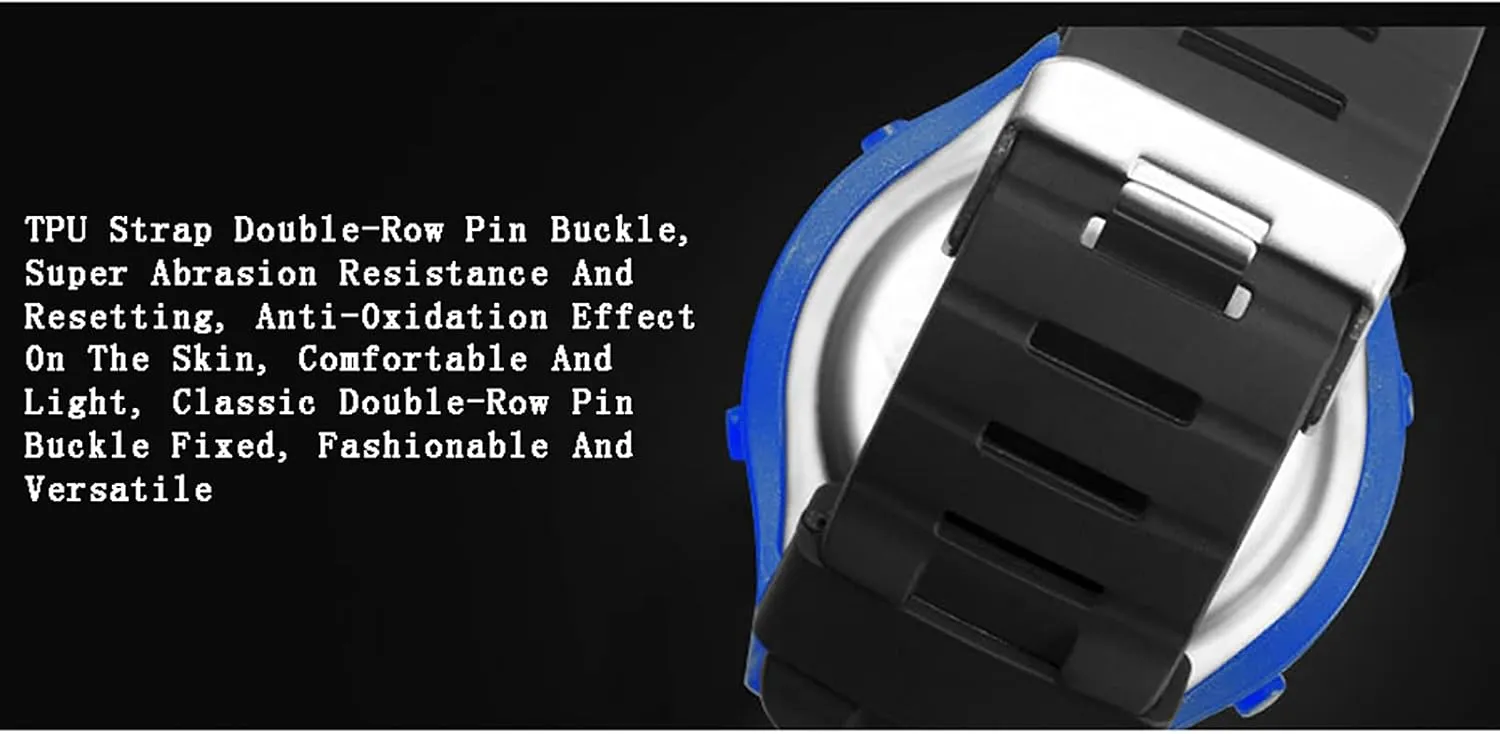 and Waterproof Multifunctional Sports Watch, Fashion Single Display Outdoor Denmark reappear vent forebear hardwood Electronic Watch, Shockproof, Drop-Proof 