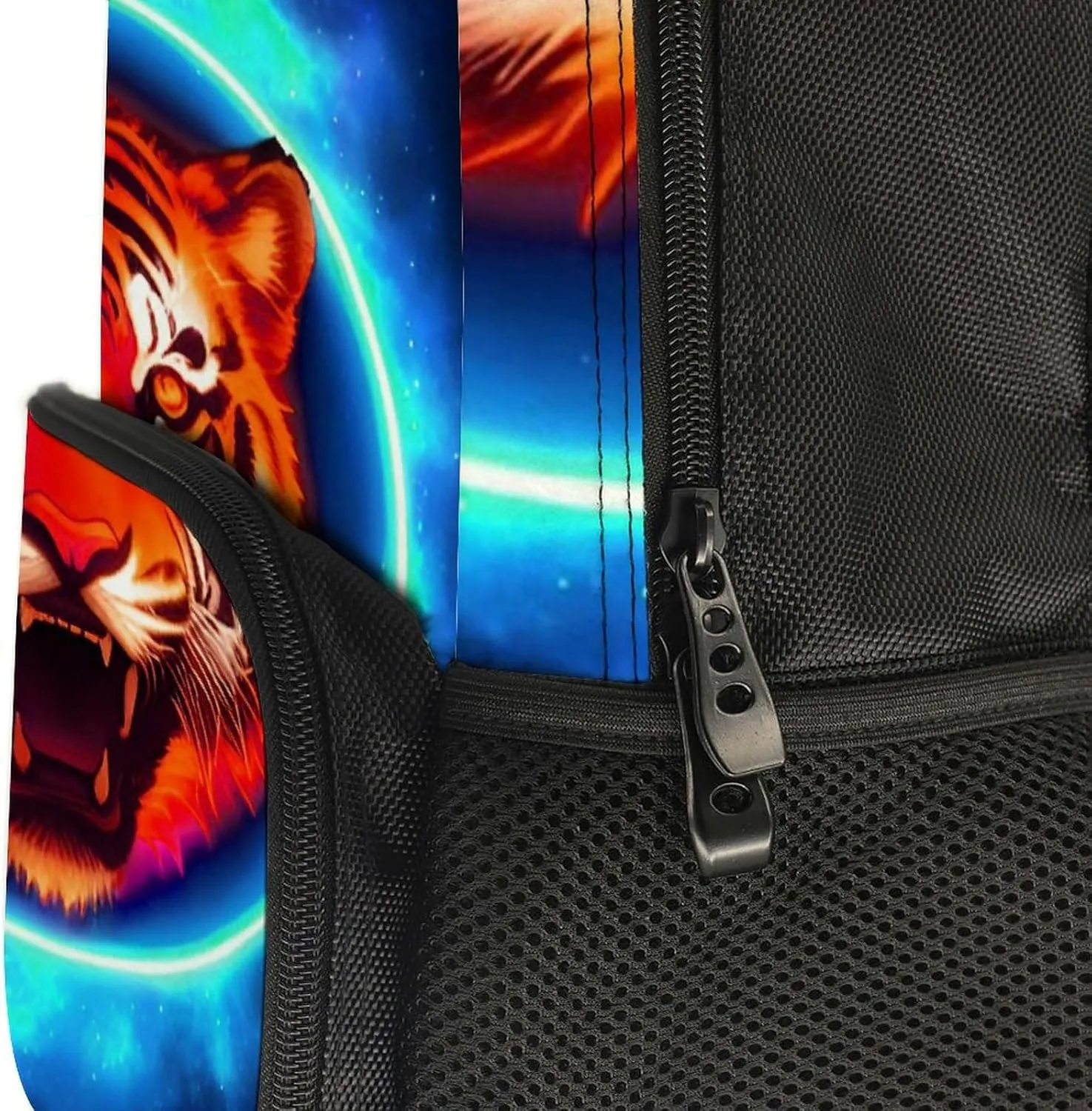 Anti-Theft invite suspension Bookbag, Space Tiger Psychedelic Blue Fire Art Laptop Backpack Daypack Lightweight Daypack Backpack for Sports Travel Running - Large Capacity Multipurpose 