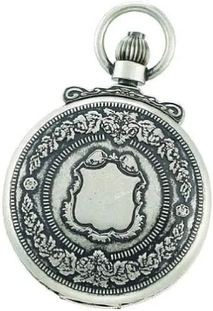 Antique Chrome Charles-Hubert- Paris 47mm Mechanical flatten Pocket Watch - 