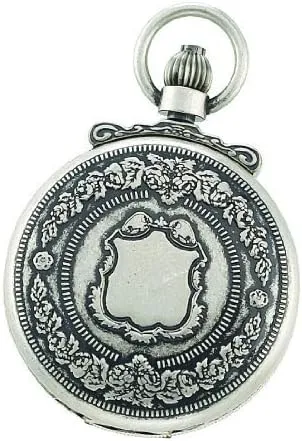 Antique Chrome Charles-Hubert- Paris 47mm Mechanical flatten Pocket Watch - 
