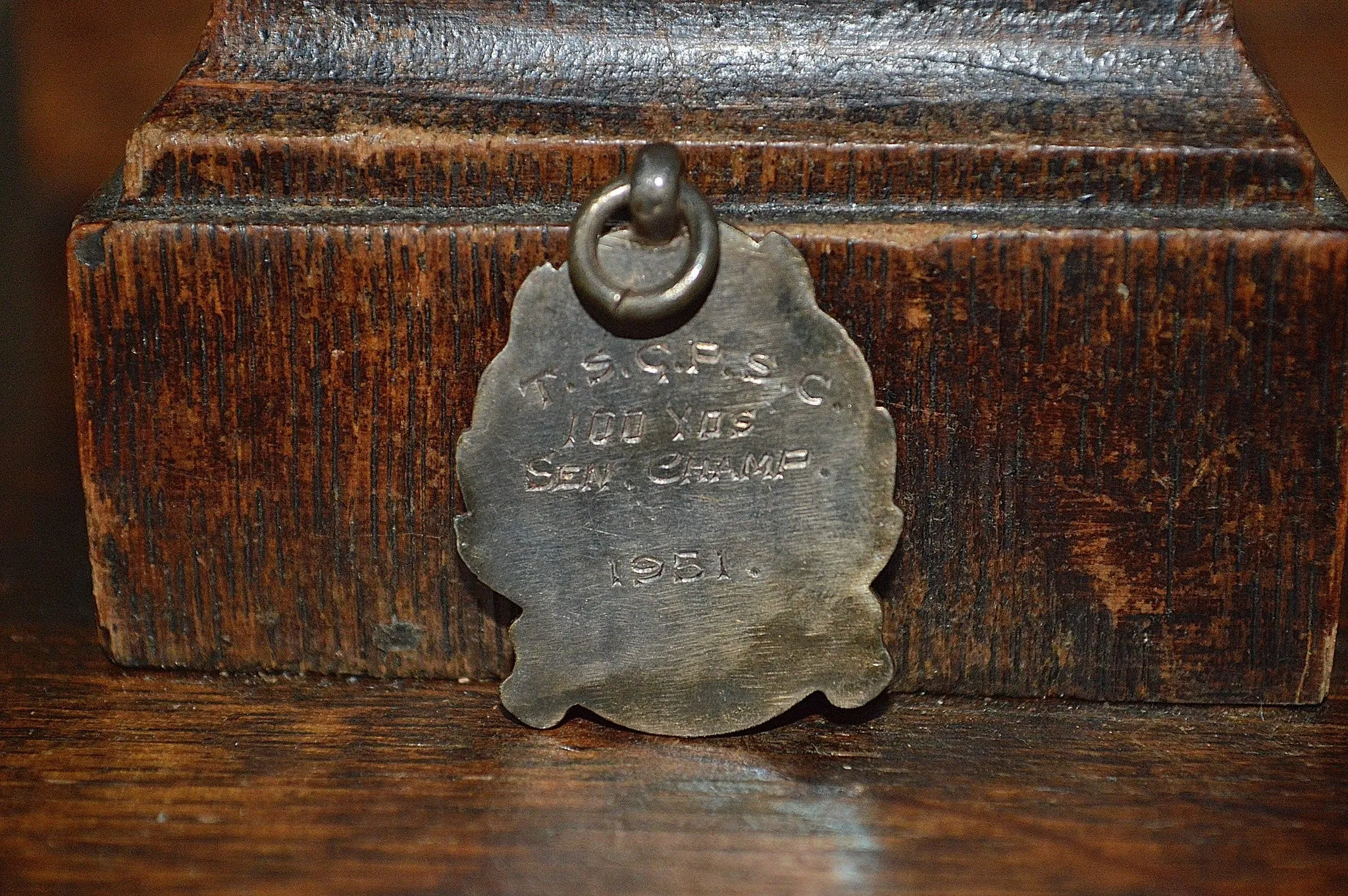 Antique English Pocket Watch Fob Silver Swim Or Dive Medal Dated 1951