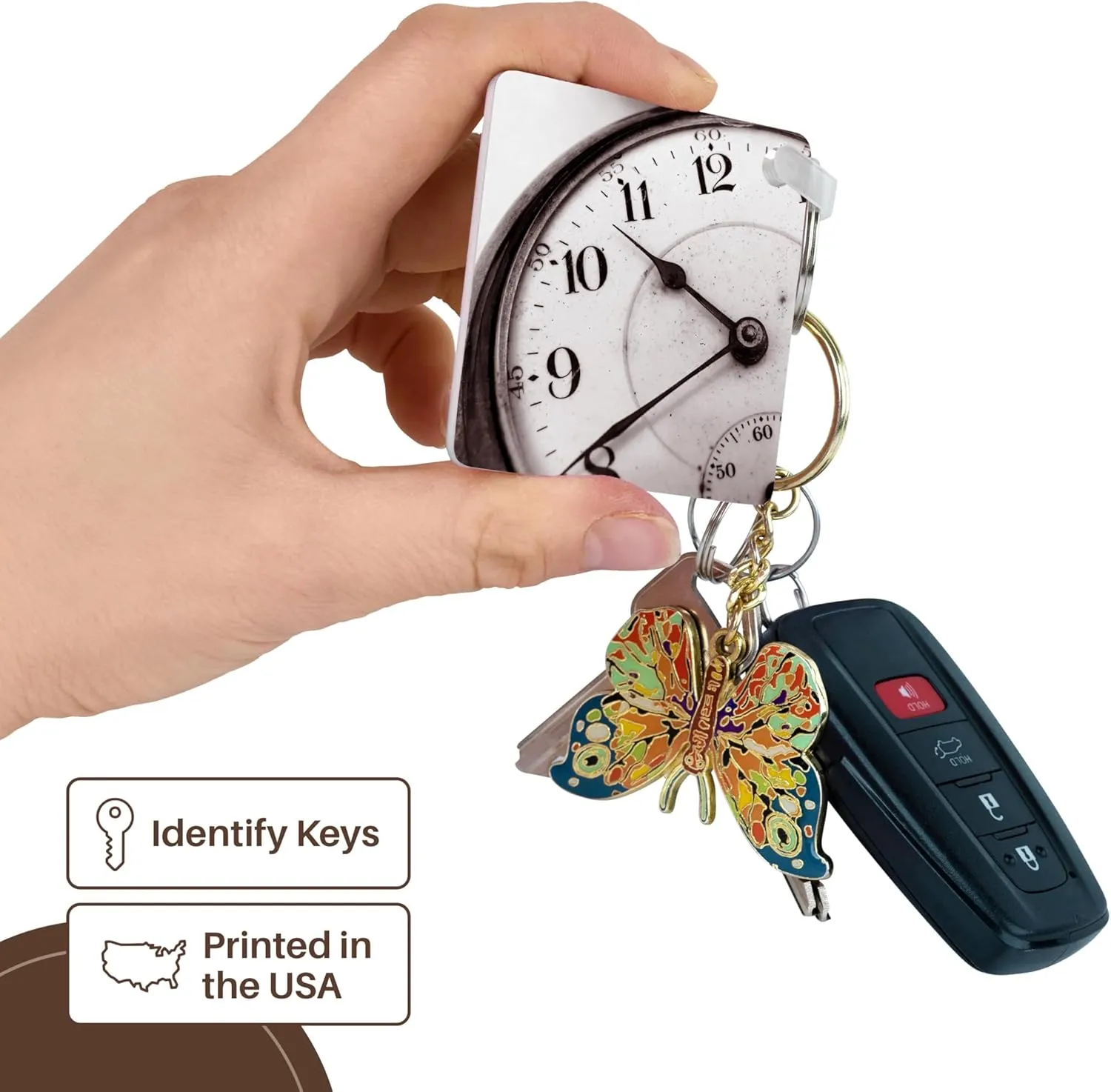Antique pocket watch, plenty centigrade Key Chain 3dRose, 