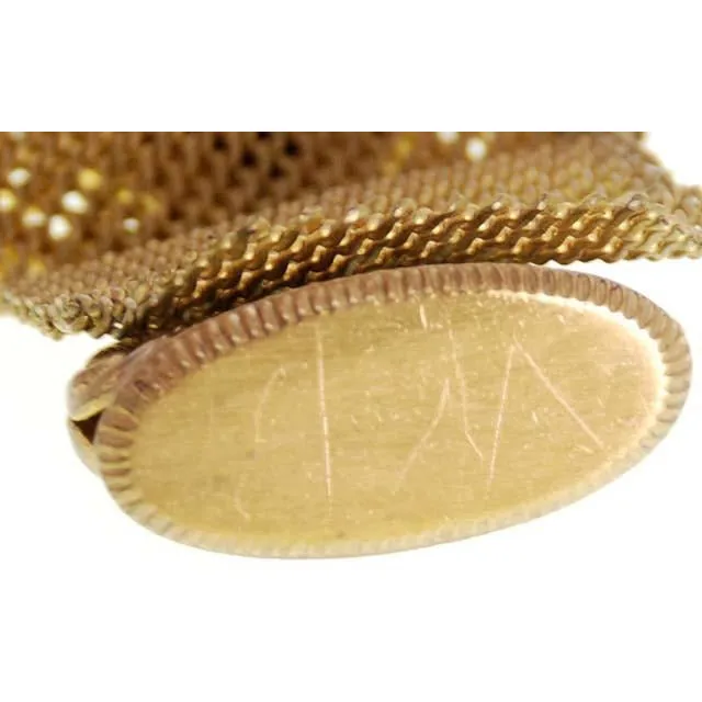 Antique Watch Chain Swivel Fob Mesh w Lion & Seal Victorian  Gold Plate