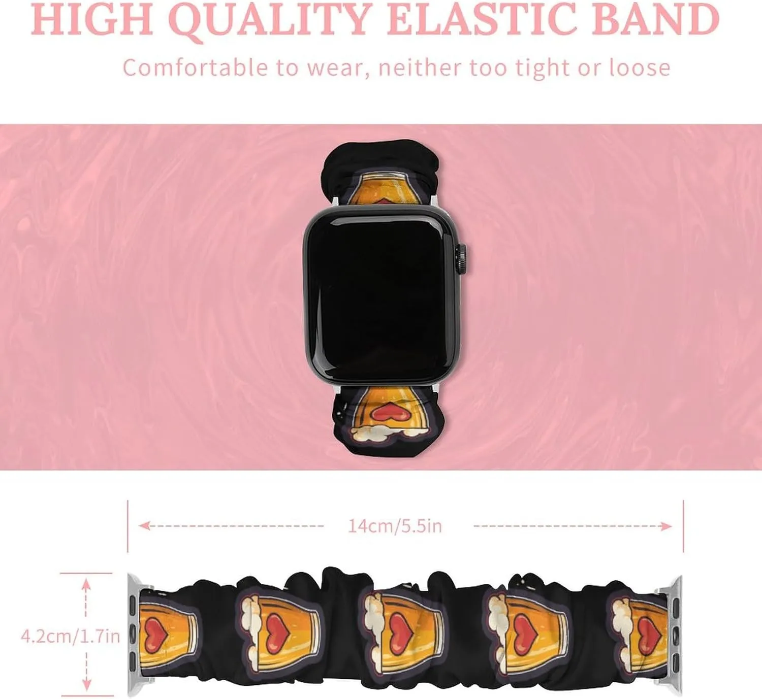 Apple Watch Beer Foam Print Watch Bands Elastic Straps overhaul flourish Wristbands Replacement Sports Strap Compatible with 