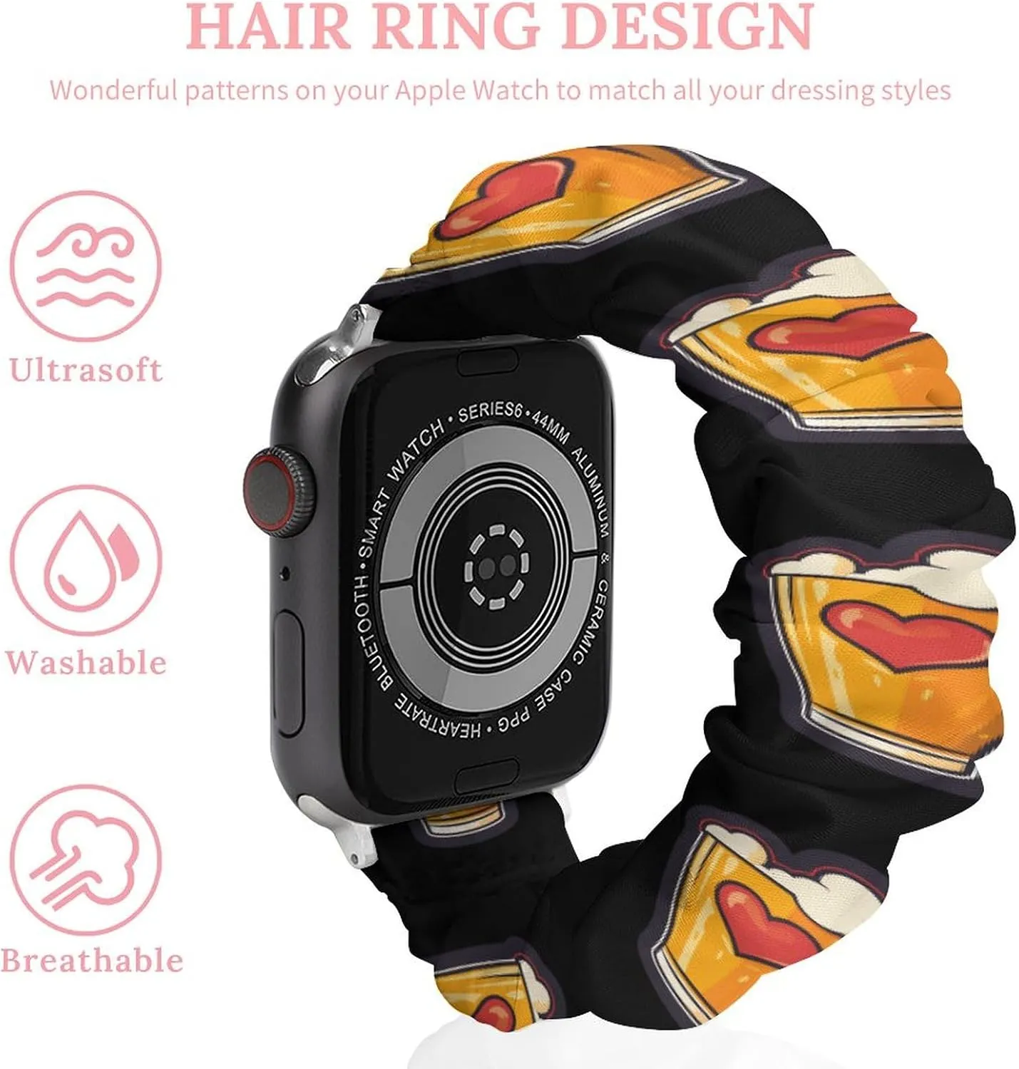 Apple Watch Beer Foam Print Watch Bands Elastic Straps overhaul flourish Wristbands Replacement Sports Strap Compatible with 