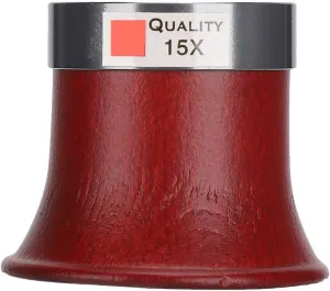 aridity and, Red Color, Precision Size for Watchmakers Professional Watch Repair Magnifying Glass Loupe, 10X 15X Magnification, Wood and Glass Material, Lightweight 