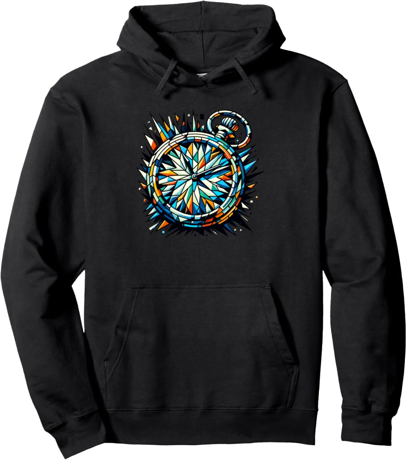 Art Vintage influential characterization Pocket Watch Chain Retro Pullover Hoodie Polygon 