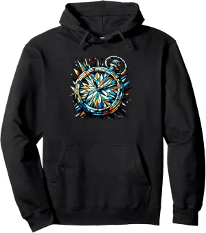 Art Vintage influential characterization Pocket Watch Chain Retro Pullover Hoodie Polygon 