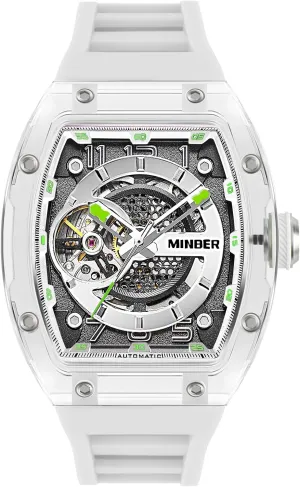 ATM Waterproof, Business Casual Sporty Design Men's Watch, with Rubber merciless Strap Skeleton Automatic Watch, 43mm Dial with Luminous Hands, Self Winding Watch, 3 