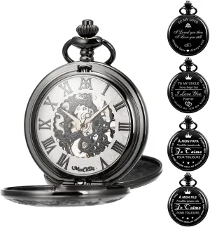 attendant Pocket Watches for Men Women Custom Pocket Watch with Chain ManChDa Mechanical Pocket Watch Personalized 