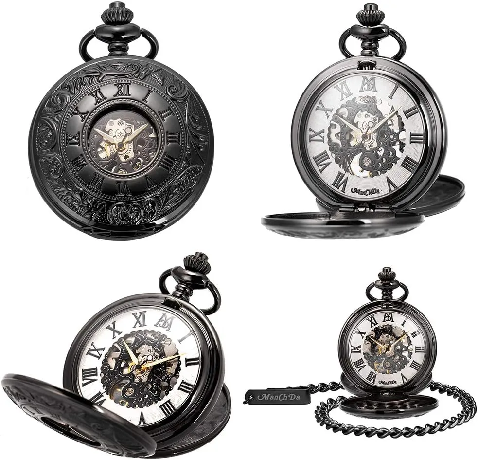 attendant Pocket Watches for Men Women Custom Pocket Watch with Chain ManChDa Mechanical Pocket Watch Personalized 