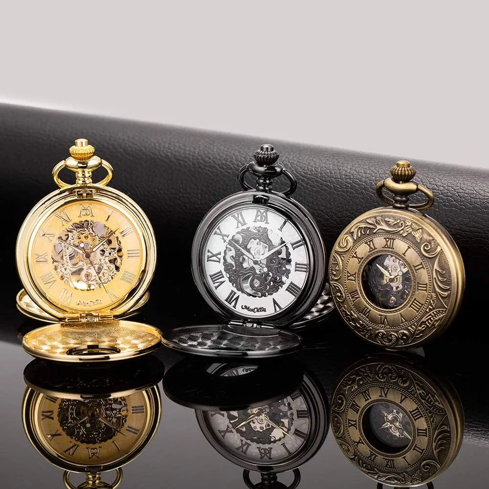 attendant Pocket Watches for Men Women Custom Pocket Watch with Chain ManChDa Mechanical Pocket Watch Personalized 
