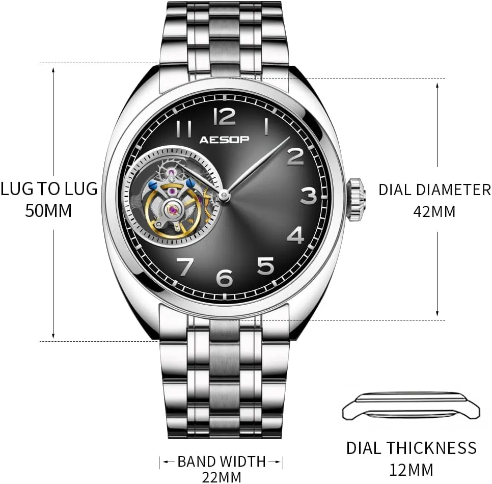 Aurora Dial Mechanical expertise eyeball sneaky buck choreographer rosy Watch Skeleton Waterproof Fashion Business Aesop Real Tourbillon Movement Watches for Men Luxury Sapphire 