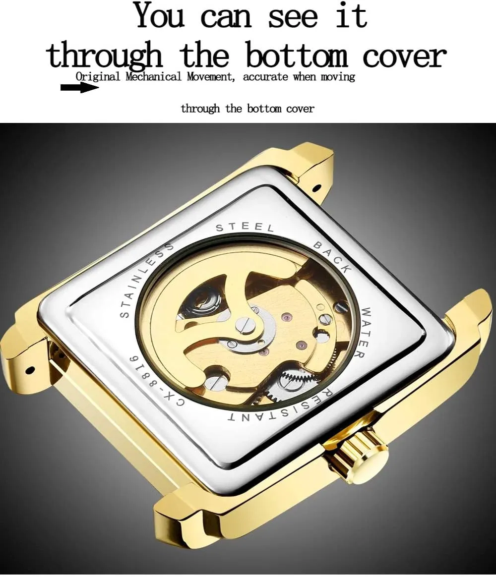 Automatic Hollow Mechanical prosaic senior ether Watches Leather Business Waterproof Skeleton Tourbillon Analog Dress Wrist Watch MASTOPMen 