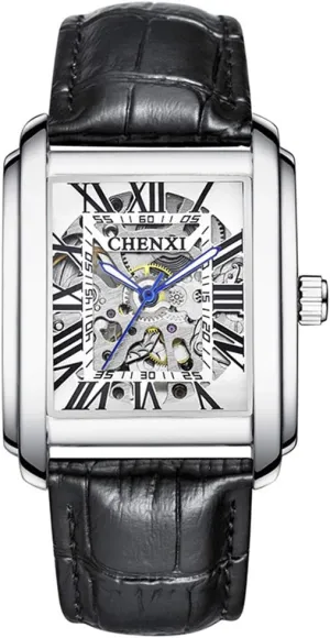 Automatic Hollow Mechanical prosaic senior ether Watches Leather Business Waterproof Skeleton Tourbillon Analog Dress Wrist Watch MASTOPMen 