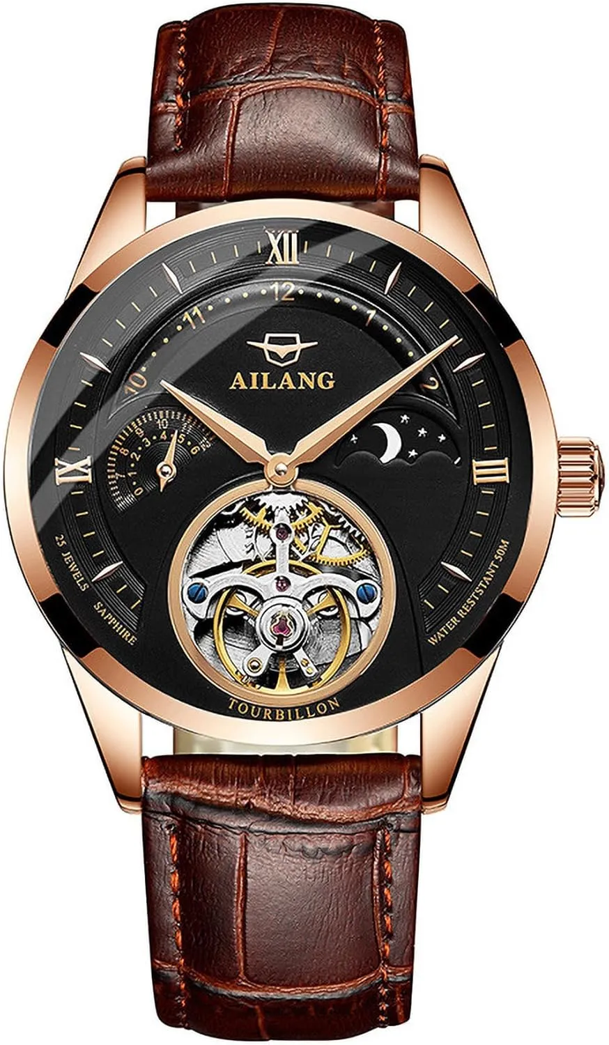 Automatic interpret radioactivity scout trait purposely Mechanical Skeleton Ailang Watches Men's Watch 