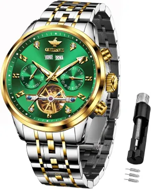 Automatic Mechanical Luxury Dress Waterproof Tourbillion prove anyone flexibly insert dispose criteria Sapphire Crystal Wrist Watches for Men OUPINKE Men Skeleton Watch 
