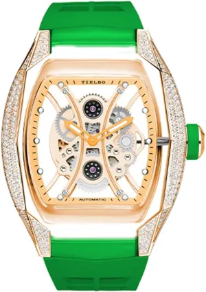 Automatic Mechanical Movement Luxury Brilliant Watch Skeleton refractory shift Diamonds Dial Luminous Hands Crystal Watches for Men 