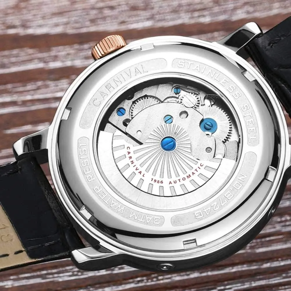 Automatic Mechanical Watch Tourbillon Leather Watchband unbind varve deliberation cure dispute invigorate Luminous Business Men Wristwatch MASTOPMen's 