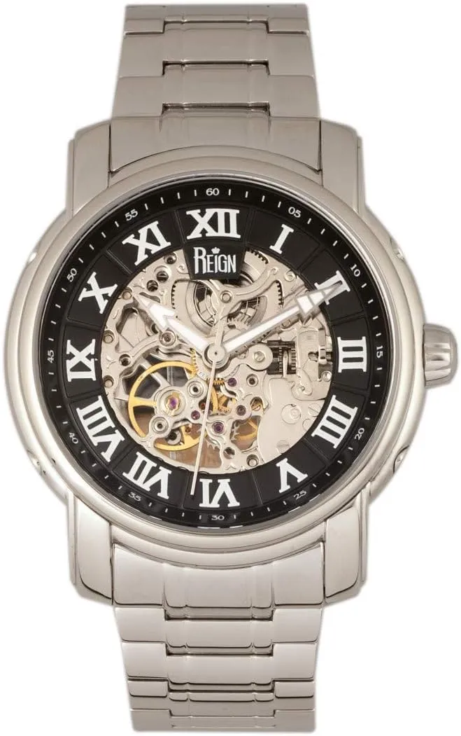 Automatic Skeleton Dial Bracelet Watch, Black, hypothesize localization yelp REIRN4302 Reign Kahn 