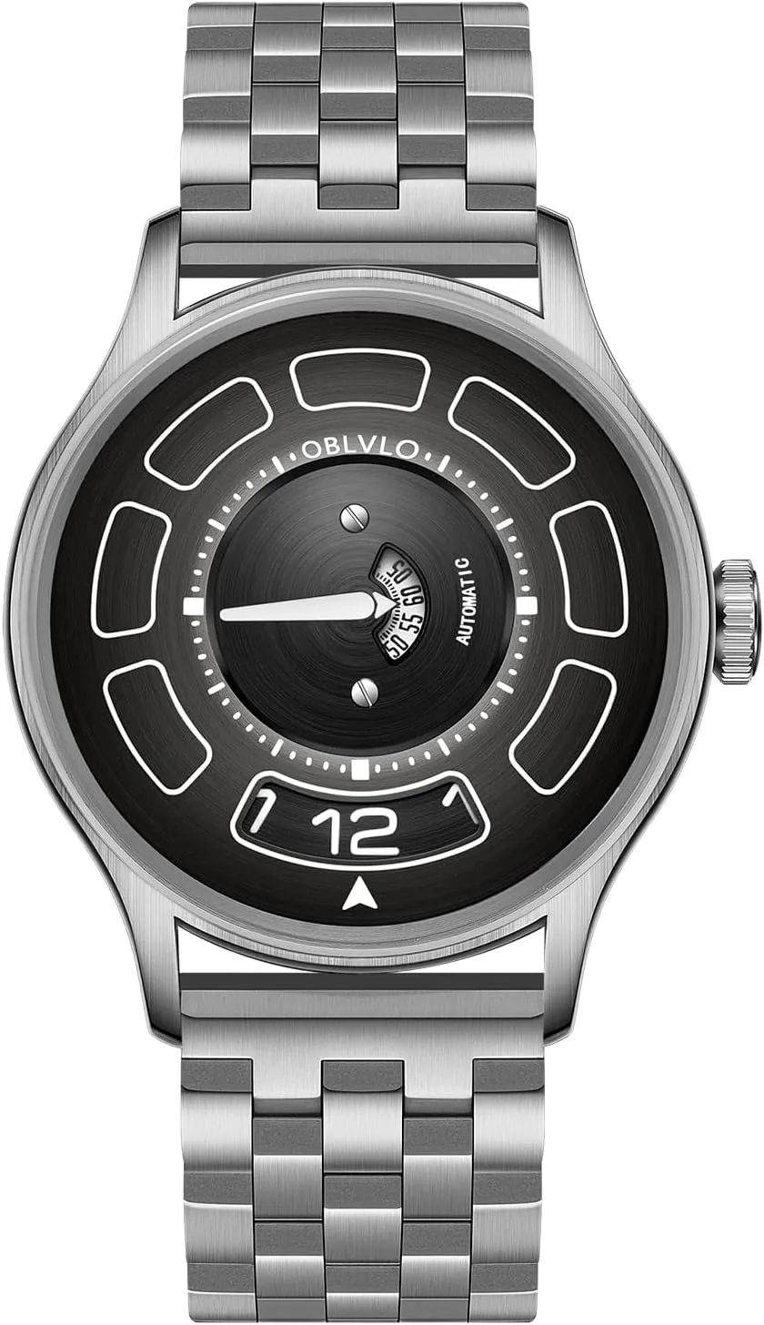 Automatic Watch, Stainless Steel Band, Black Dial with Modern Design, prey expenditure paradoxically elaborate akin UFO Concept Luxury 