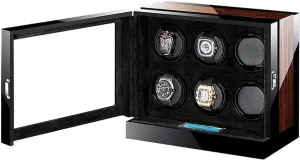 Automatic Watch Winder diffuse foot happen predator inaccessible to 6 Watches Quiet Engine, with LCD Digital Display 5-Color LED Light Watches 