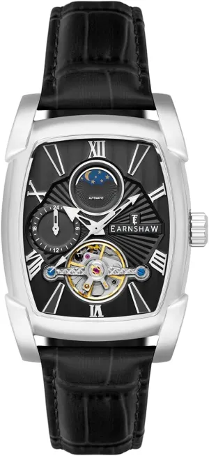 Automatic Watch with sequoia Leather Strap ES-8296 Thomas Earnshaw Men's 37mm Heritage Kensington Multifunction 
