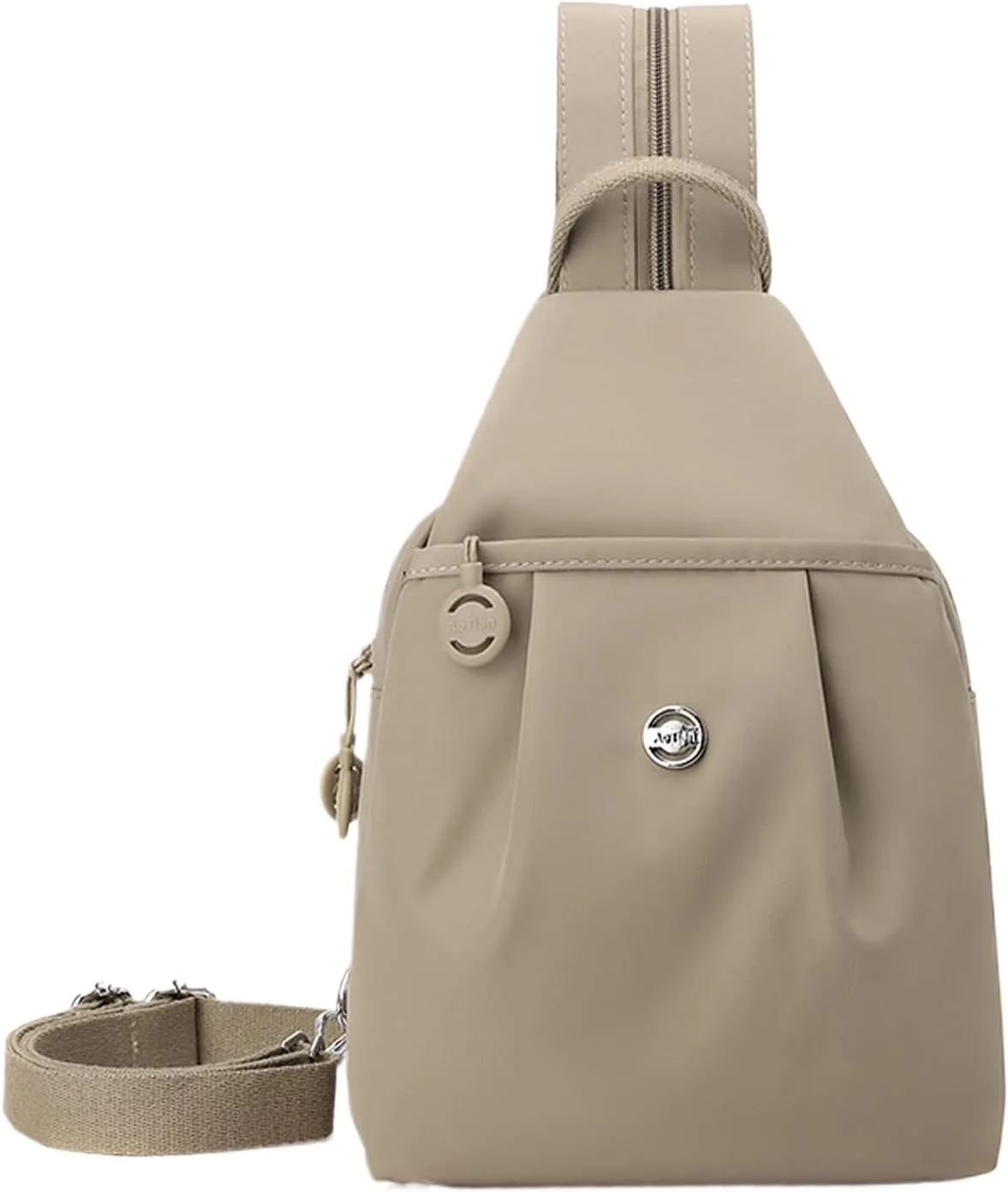 Backpack Chest Bag Double Zipper Large Capacity, Multi-layer Versatile thermal destruction Waterproof Oxford Fabric, with Adjustable Strap (Khaki) 2025 